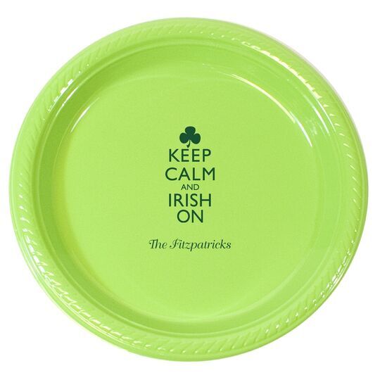 Keep Calm and Irish On Plastic Plates